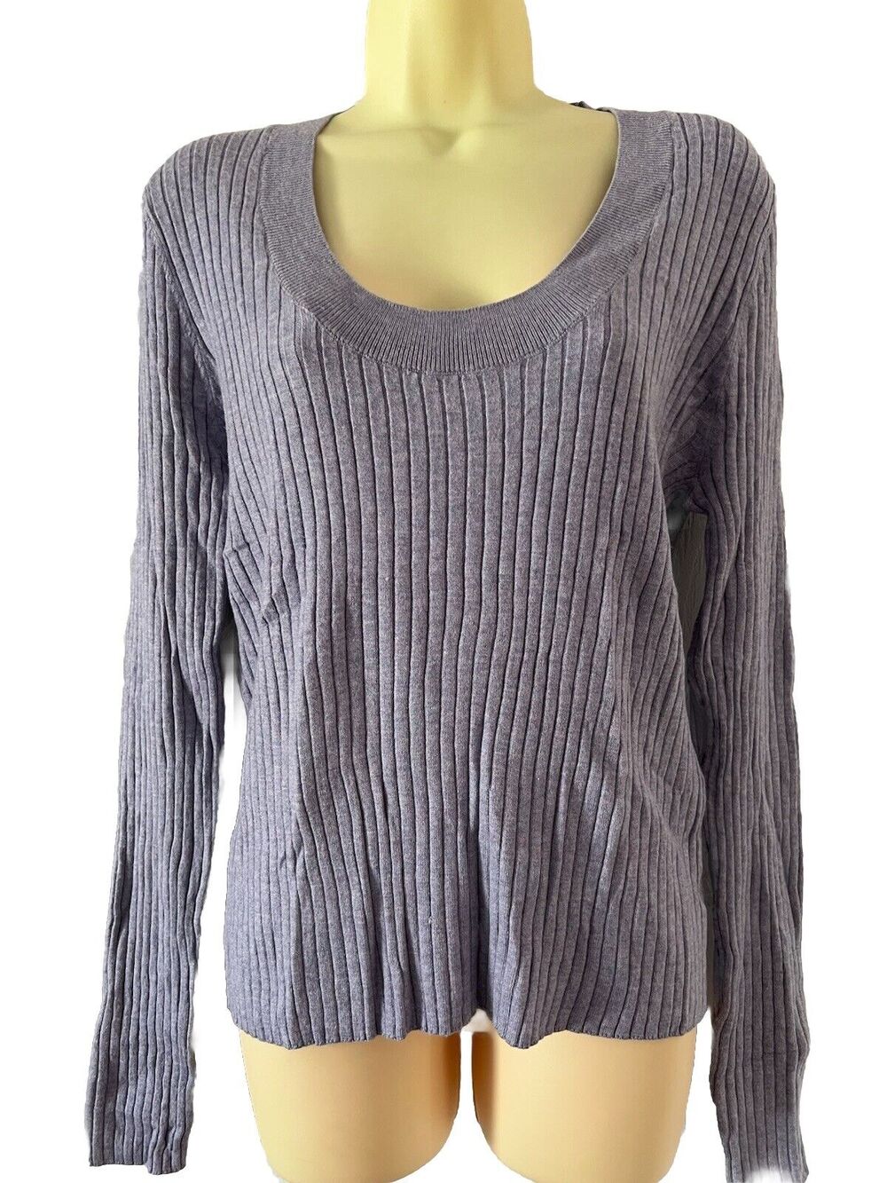 A New Day Fine Gauge Scoop Neck Ribbed Knit sweater Purple Woman's Size XXL NWT